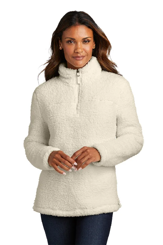 Port Authority Womens Cozy Sherpa Fleece 1/4 Zip Jacket - Marshmallow White