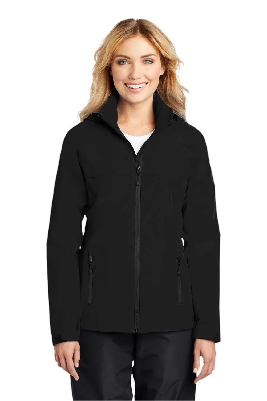 Port Authority Womens Torrent Waterproof Full Zip Hooded Jacket - Black