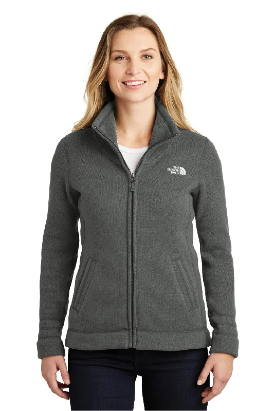 The North Face Womens Full Zip Sweater Fleece Jacket - Heather Black