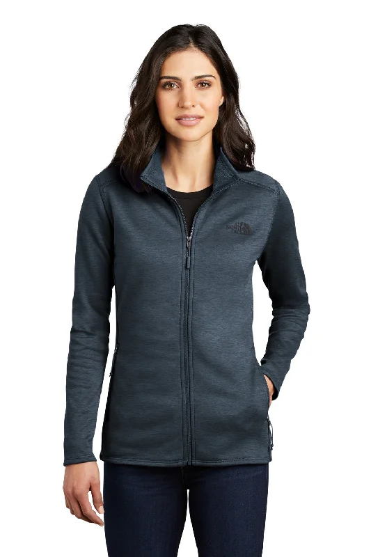 The North Face Womens Skyline Full Zip Fleece Jacket - Heather Urban Navy Blue