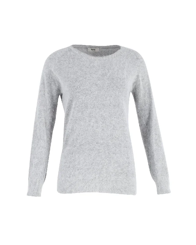 Acne Studios Brushed Knit Sweater in Grey Mohair