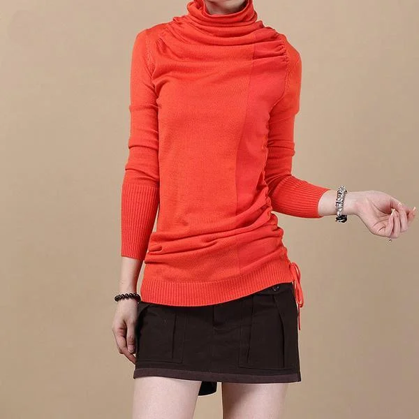 Orange woolen Tunic sweater top