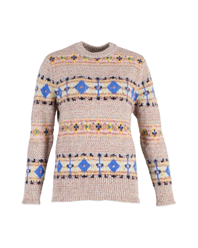 Victoria Beckham Fair Isle Knit Sweater in Multicolor Wool