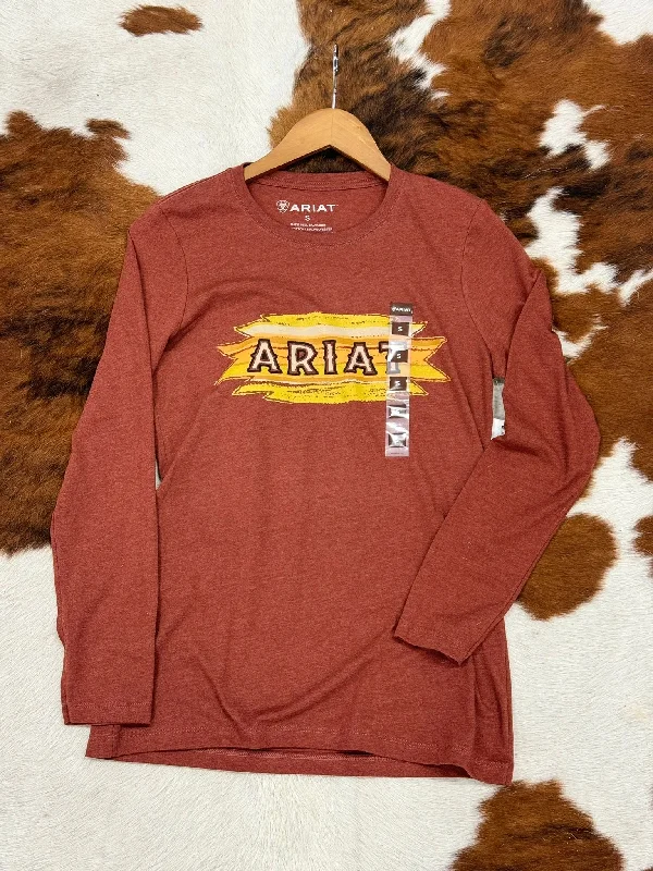 ARIAT WOMEN SERAPE RUST HEATHER LONG SLEEVE T-SHIRT