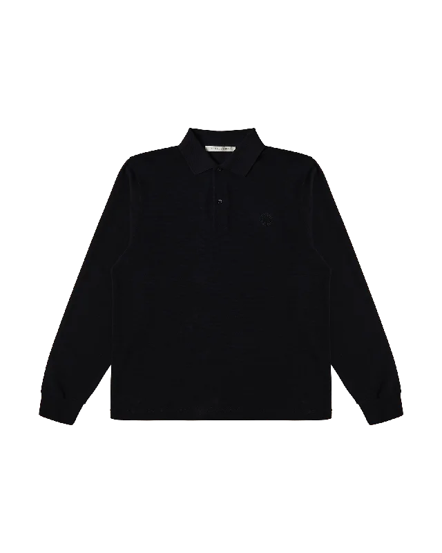 BLACK LONG-SLEEVE POLO SHIRT