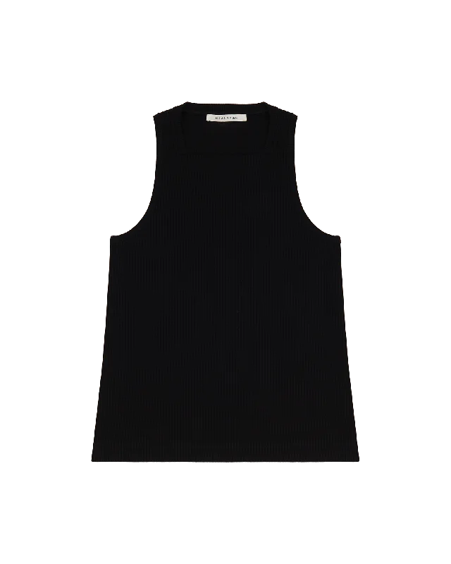 BLACK SQUARE NECK TANK TOP