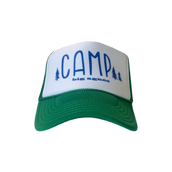 Camp Trucker Hat - White/Kelly Green