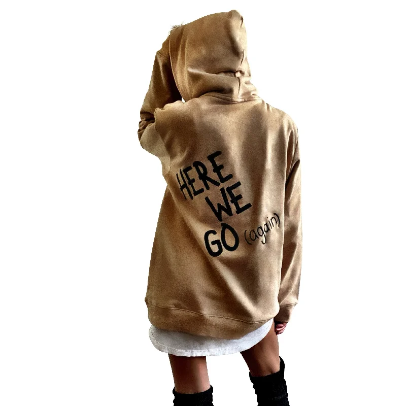 'HERE WE GO' PAINTED HOODIE