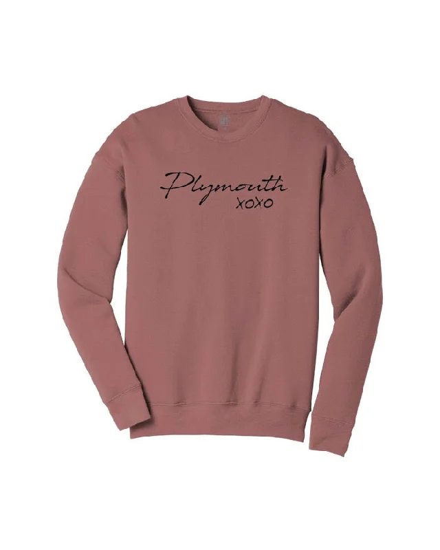 Ink Detroit Plymouth XOXO Crewneck Sweatshirt - Mauve