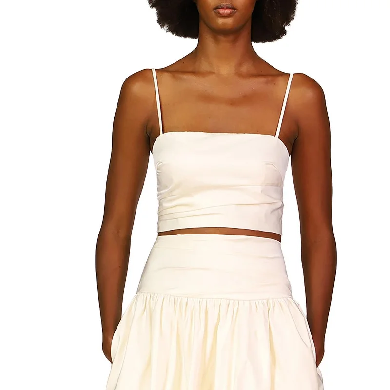 Theia Womens Spaghetti Strap Cami Cropped