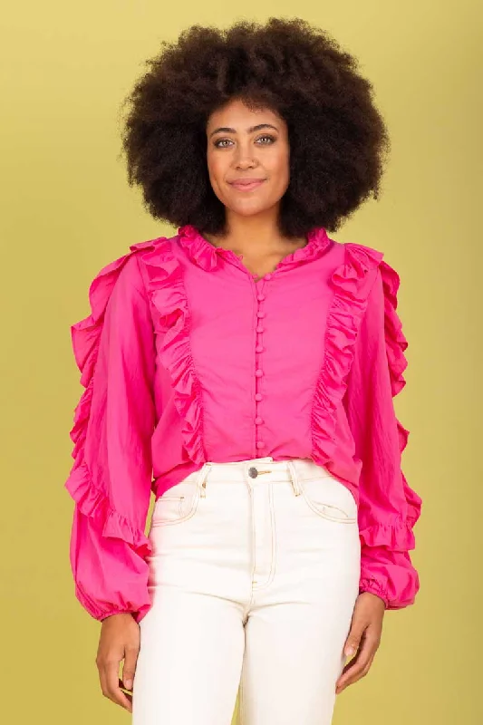 Camie Cotton Blouse Pink