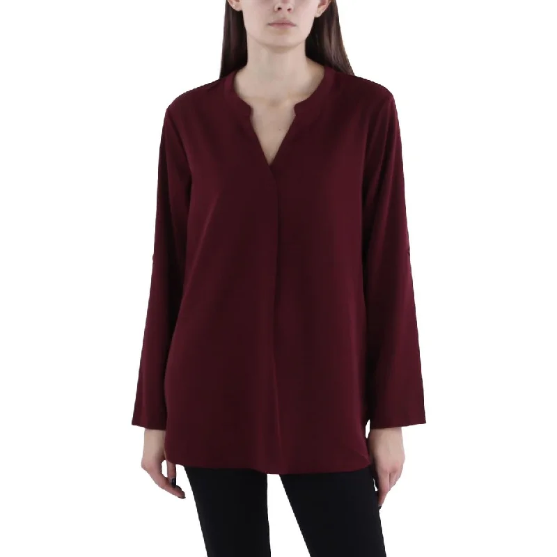 Womens V-Neck Long Sleeve Blouse