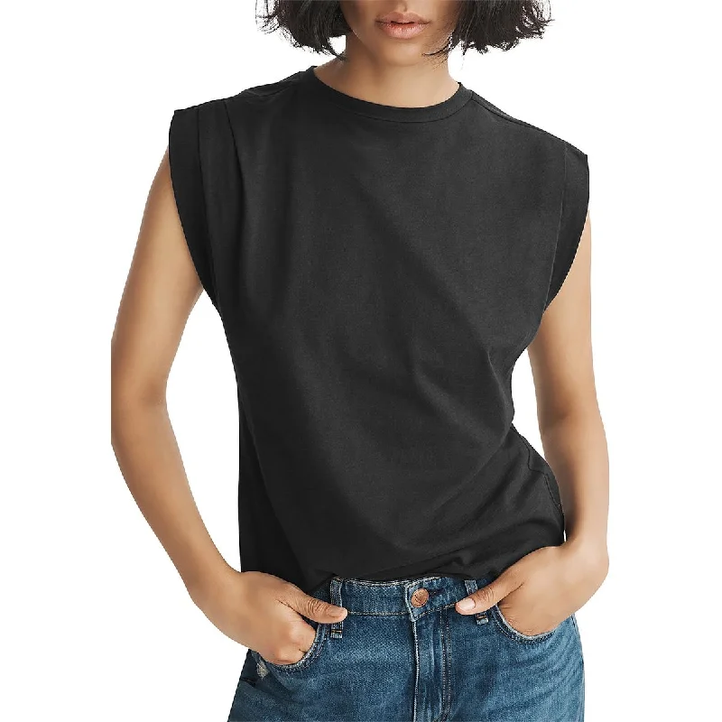 Womens Cotton Pleated Pullover Top