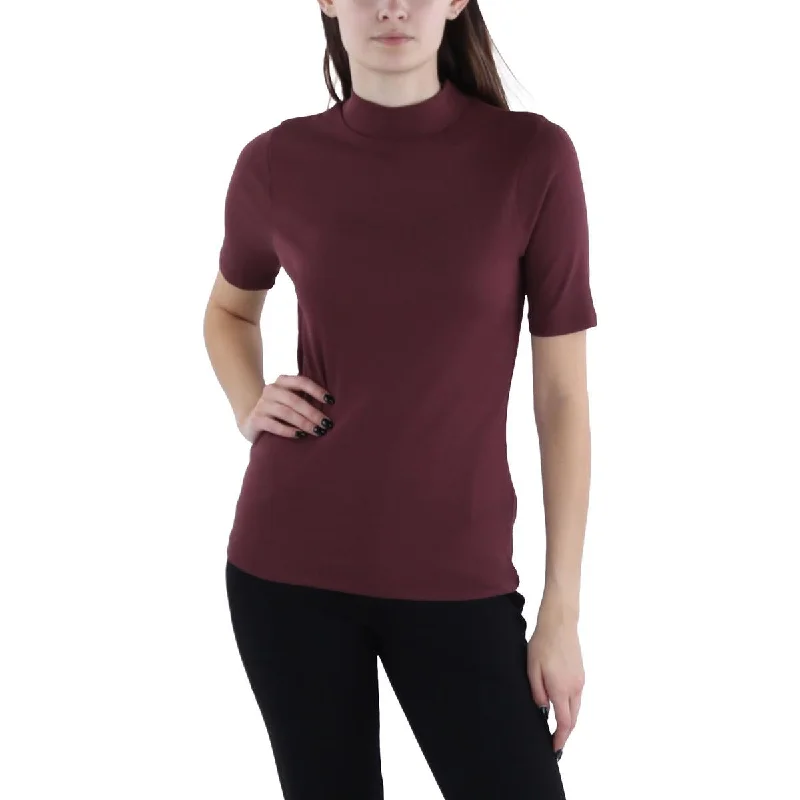 Madewell Womens Ribbed Mock Neck Pullover Top