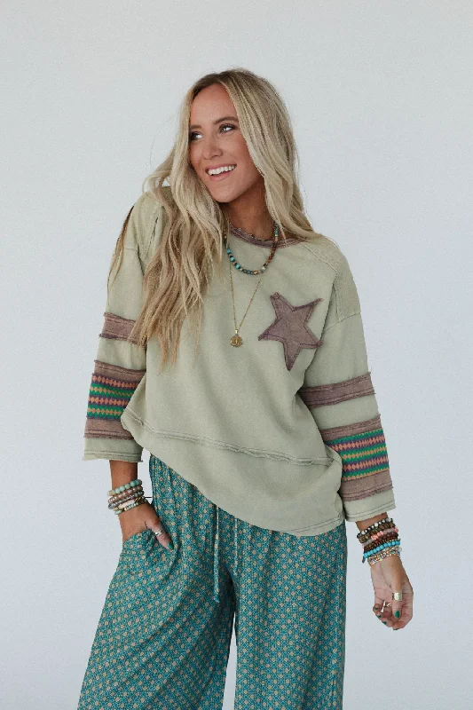 Starbeam Pullover Top - Sage