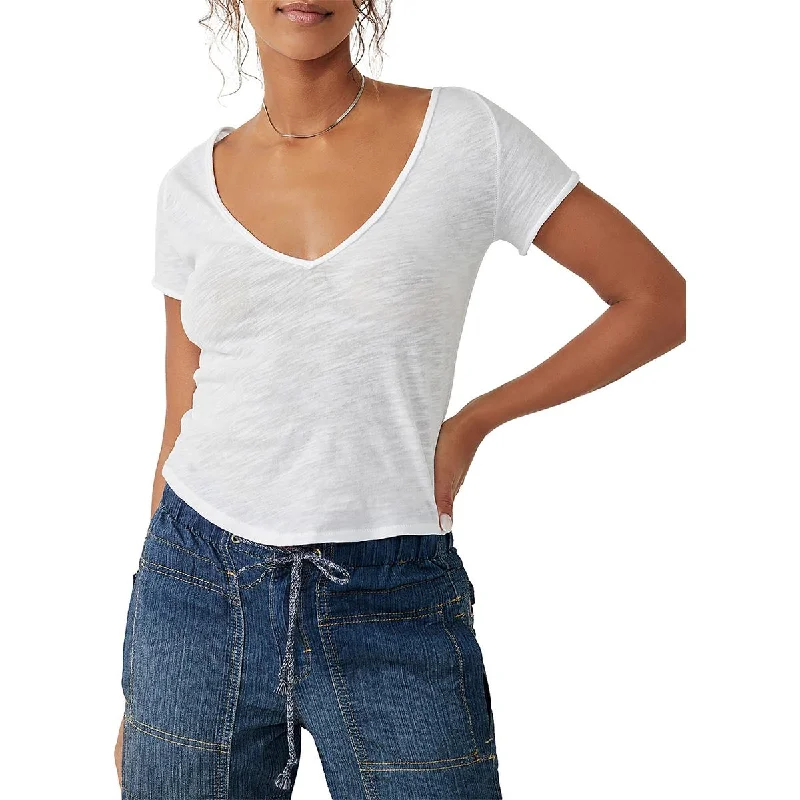 We The Free Womens Slub V-Neck Pullover Top