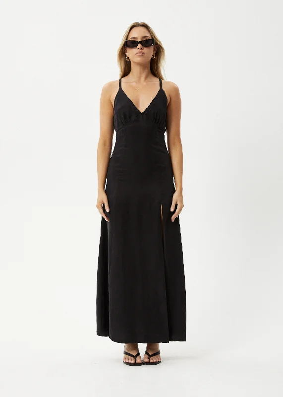 AFENDS Womens Grace - Cupro Maxi Dress - Black