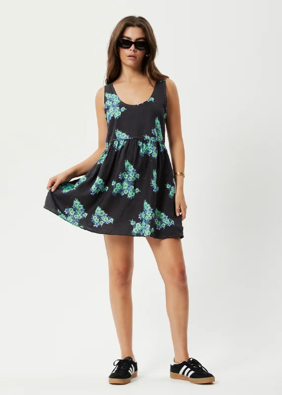 AFENDS Womens House Of Darwin Jesse - Mini Dress - Charcoal Floral