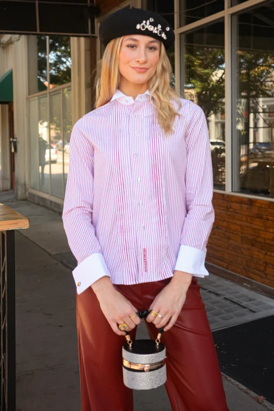 Barb Dress Shirt - Red Stripe Tux