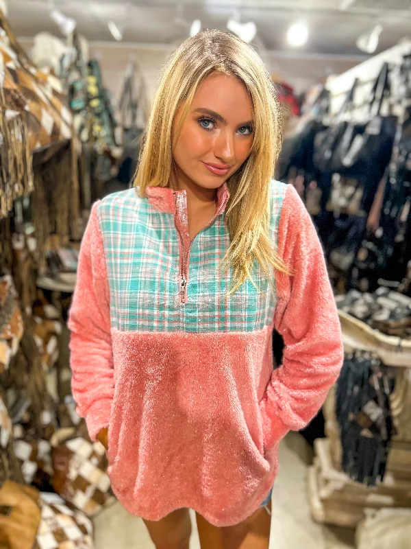 Feel the Attraction Sequin Pullover - Pink/Green