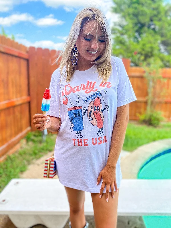 Party In The USA Vintage Graphic Tee/Dress